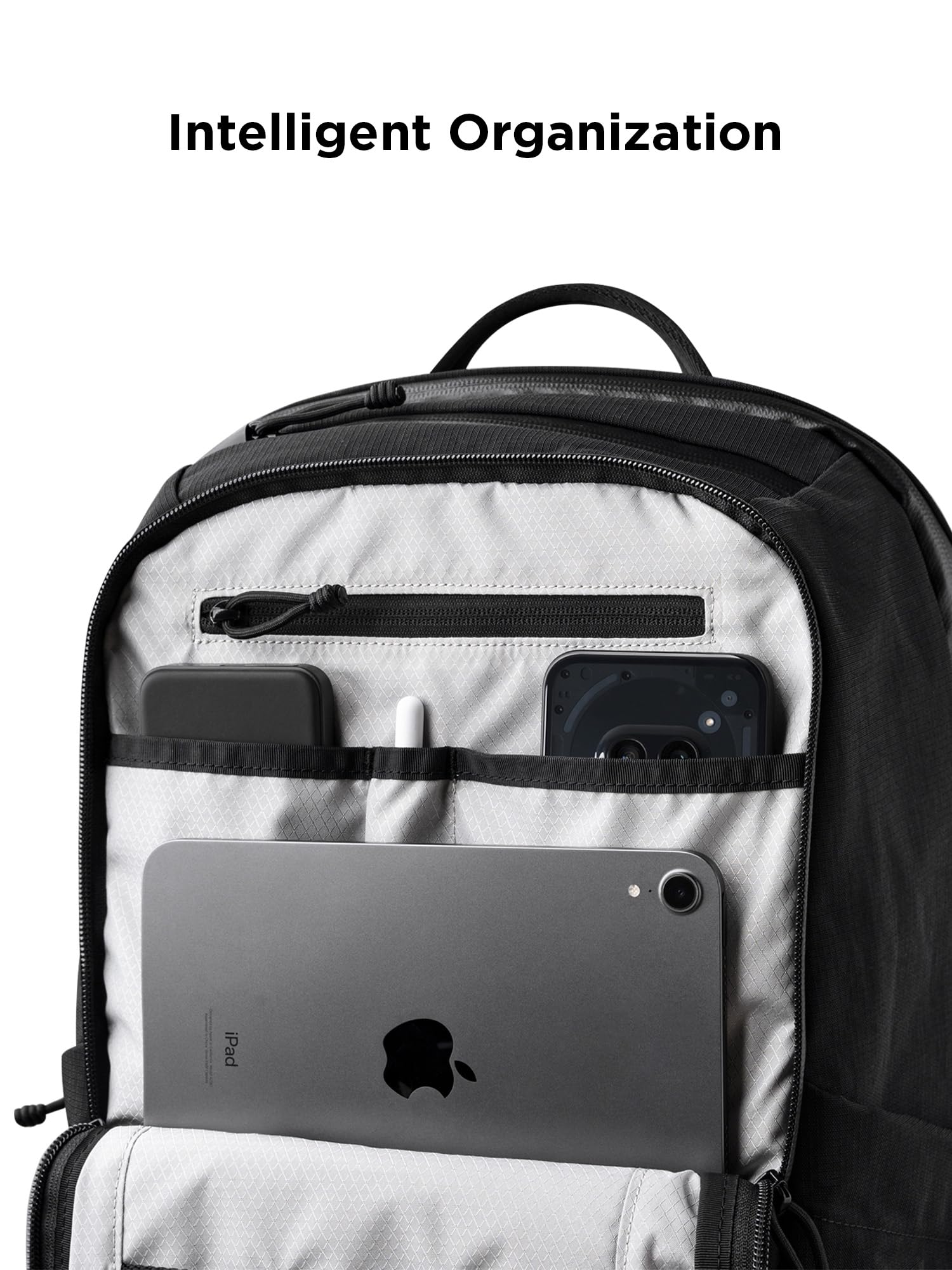 ALPAKA Elements Backpack Pro 24L - Black Laptop Backpack Fits 16'' Laptop with Dual Bottle Pockets, Travel Backpack for Men, Weather-Resistant 400D Axoflux Fabric for Business or College - Image 4