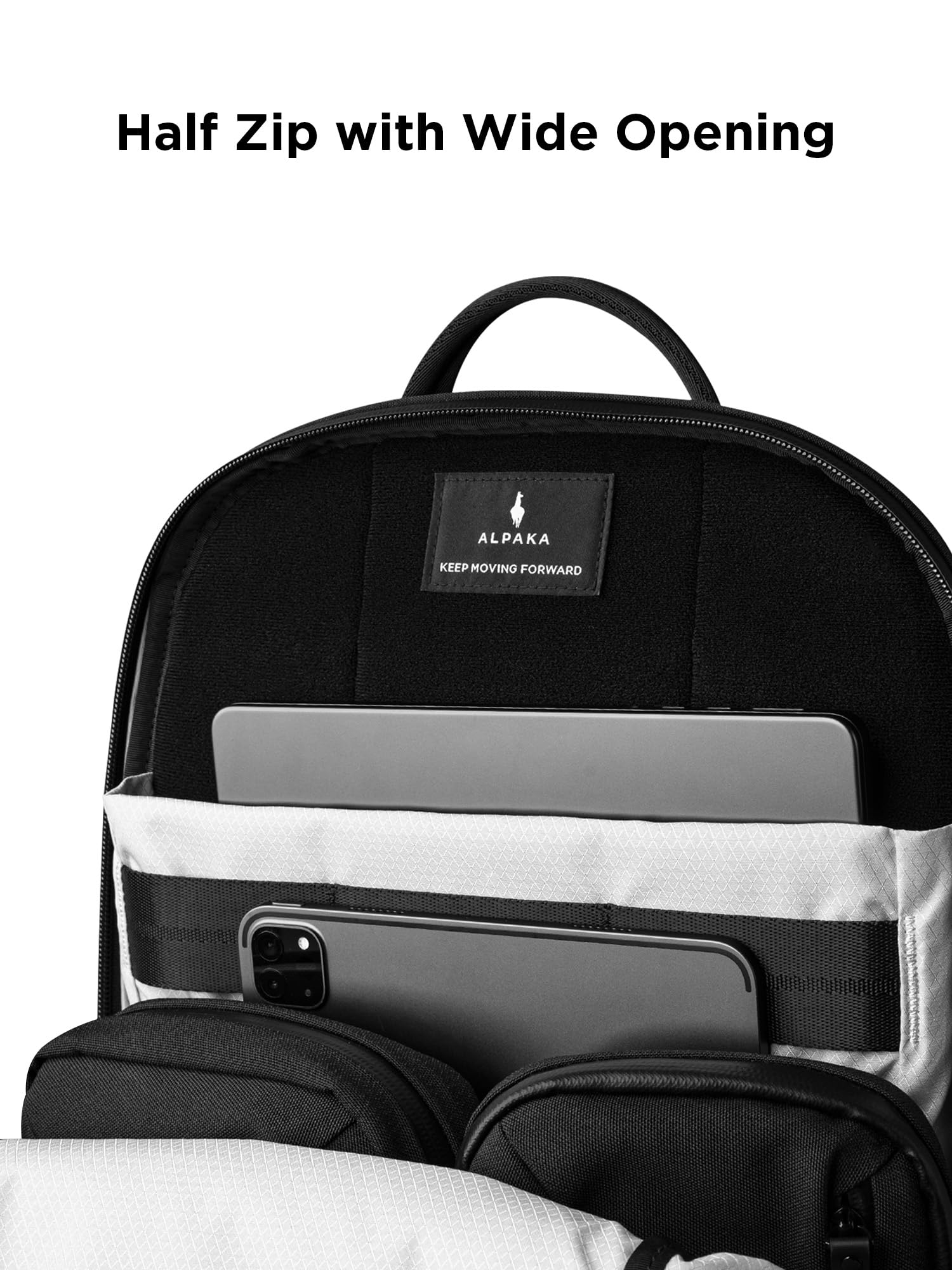 ALPAKA Elements Backpack Pro 24L - Black Laptop Backpack Fits 16'' Laptop with Dual Bottle Pockets, Travel Backpack for Men, Weather-Resistant 400D Axoflux Fabric for Business or College - Image 6