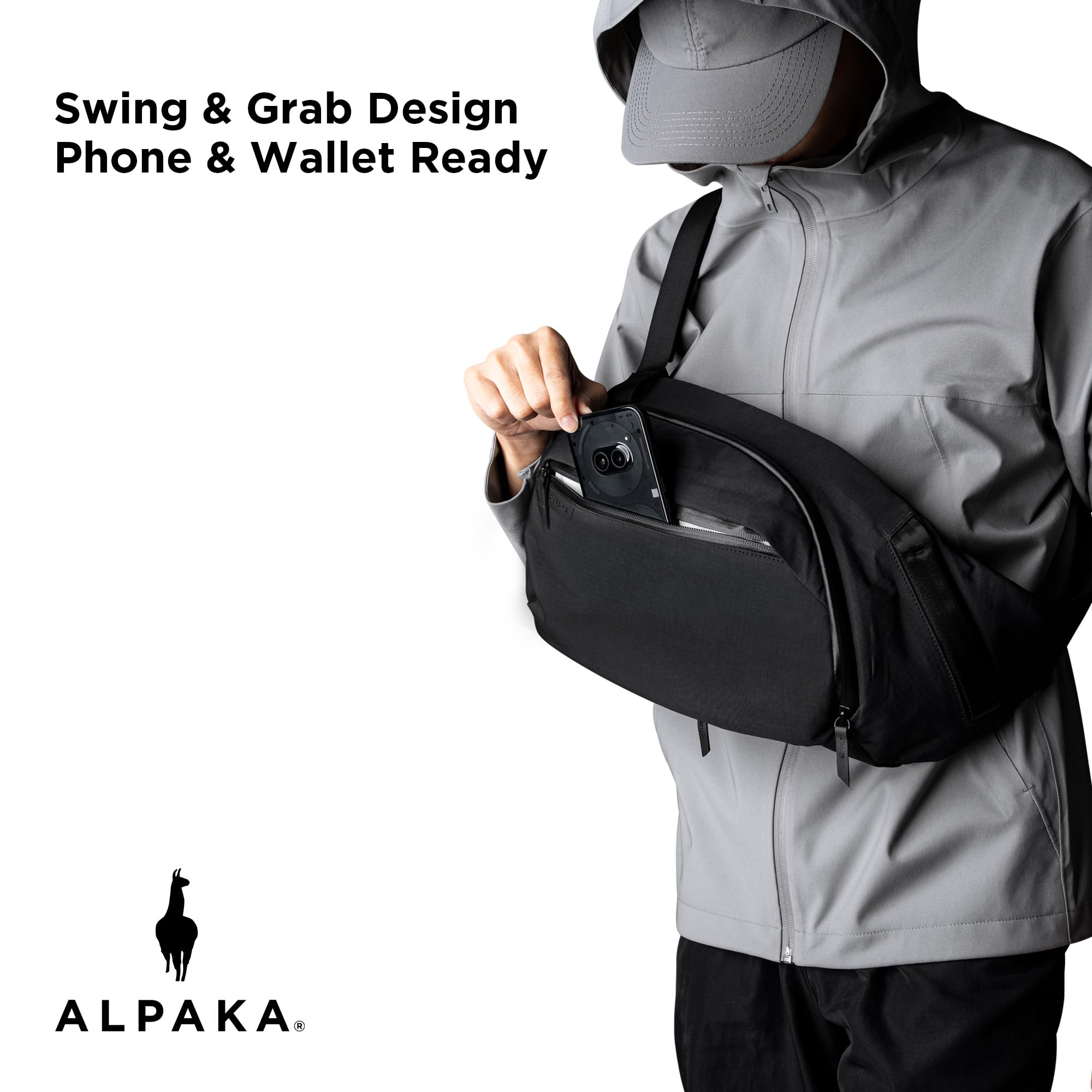 ALPAKA Metro Crossbody Right Shoulder 7.5L - Crossbody Bag Men,Sling Backpack - Fits 11" Tablet - Single Shoulder - Image 6