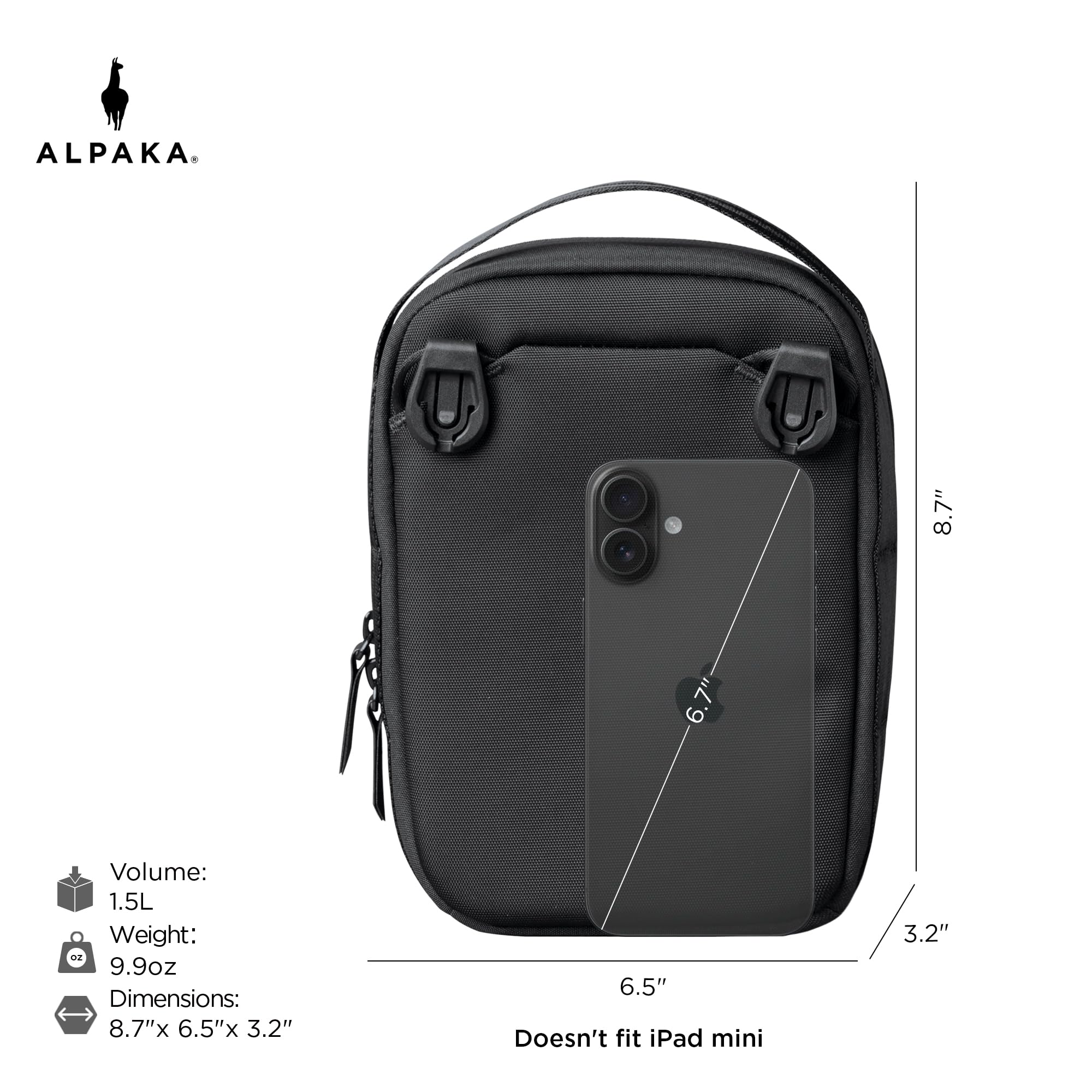 ALPAKA Metro Sling V2, RFID Blocking Small Crossbody Sling Bag & Handle Carry Bag, Adjustable & Detachable Shoulder Strap Bag - Image 5