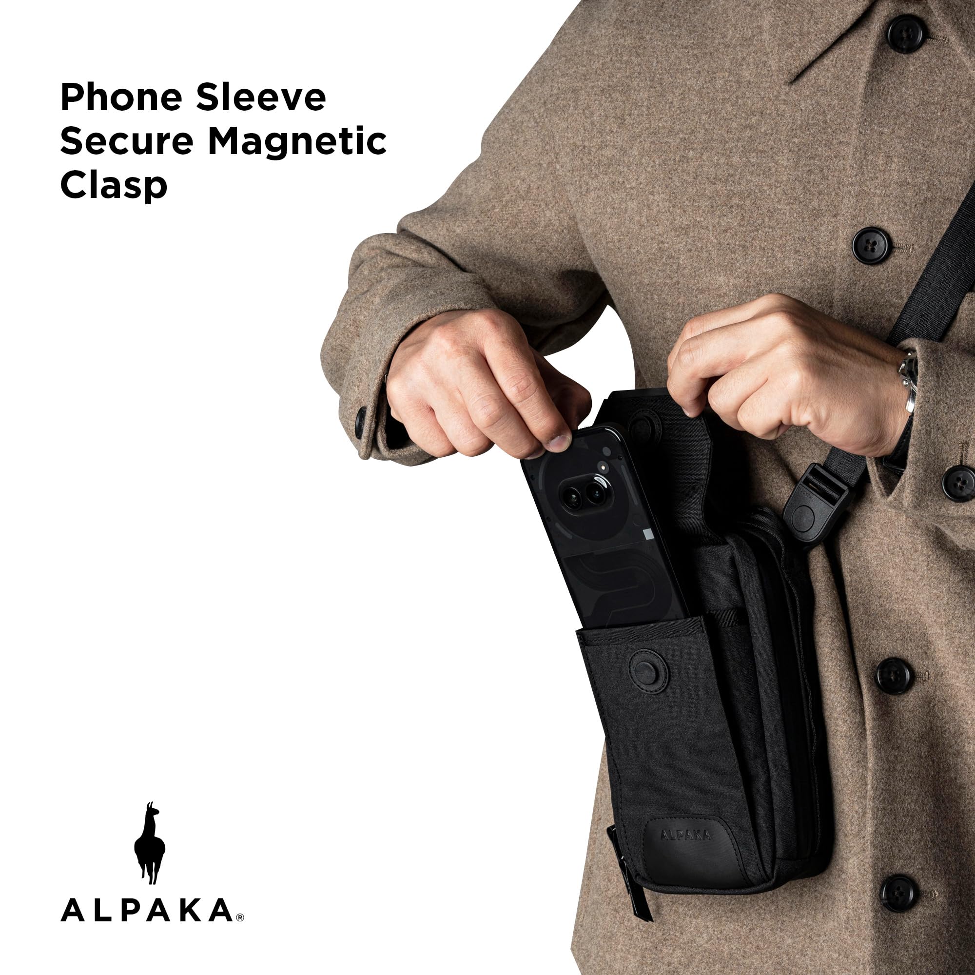 ALPAKA Modular Sling V2 - Mini Sling Bag for Phone, EDC Crossbody Bag with Adjustable Strap, Axogrid 300D Weatherproof Fabric - Image 3