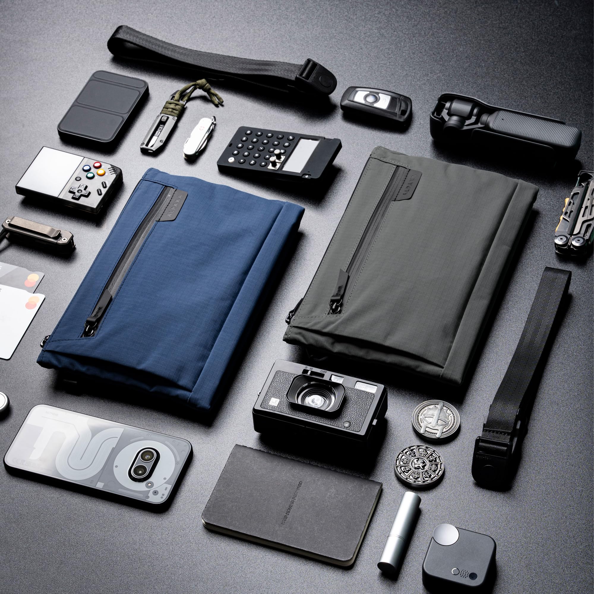 ALPAKA Zip Pouch Max V2 - Grey Axoflux 210D Water Resistant Fabric, Weatherproof YKK Zippers,Front Zip Pocket, Compact Men Sling Bag - Passport Holder & Travel Wallet Pouch for Family Men - Image 7